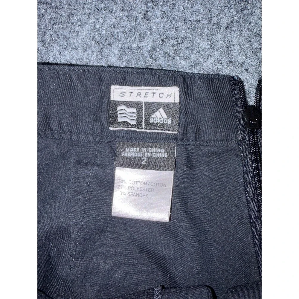 adidas Stretch Womens Size 2 Black Golf Skort Built In Shorts Zip Pockets